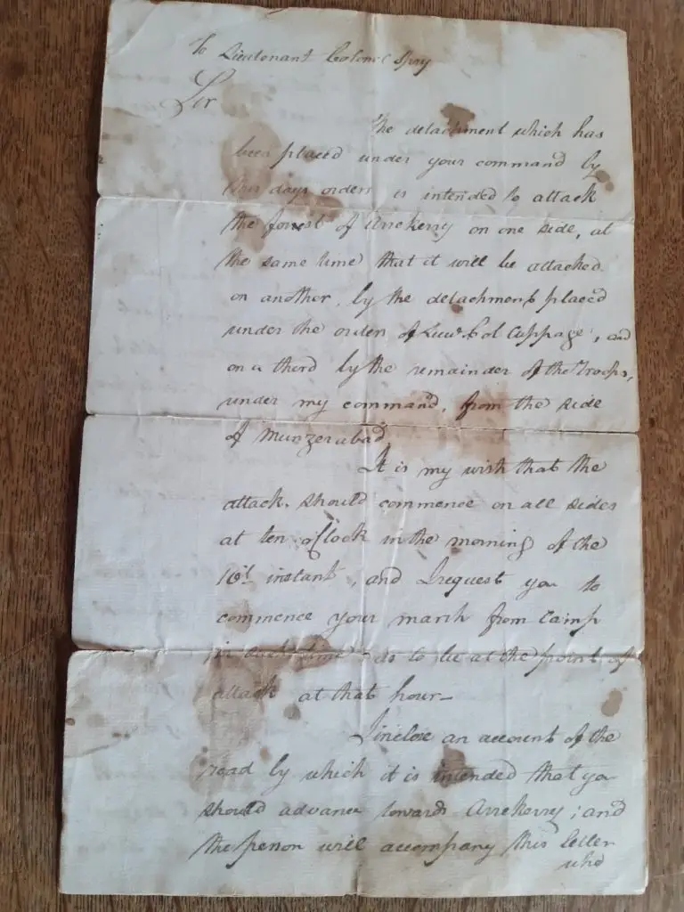 Lettre du Duc de Wellington